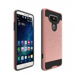 Wholesale LG V20 Iron Shield Hybrid Case (Rose Gold)